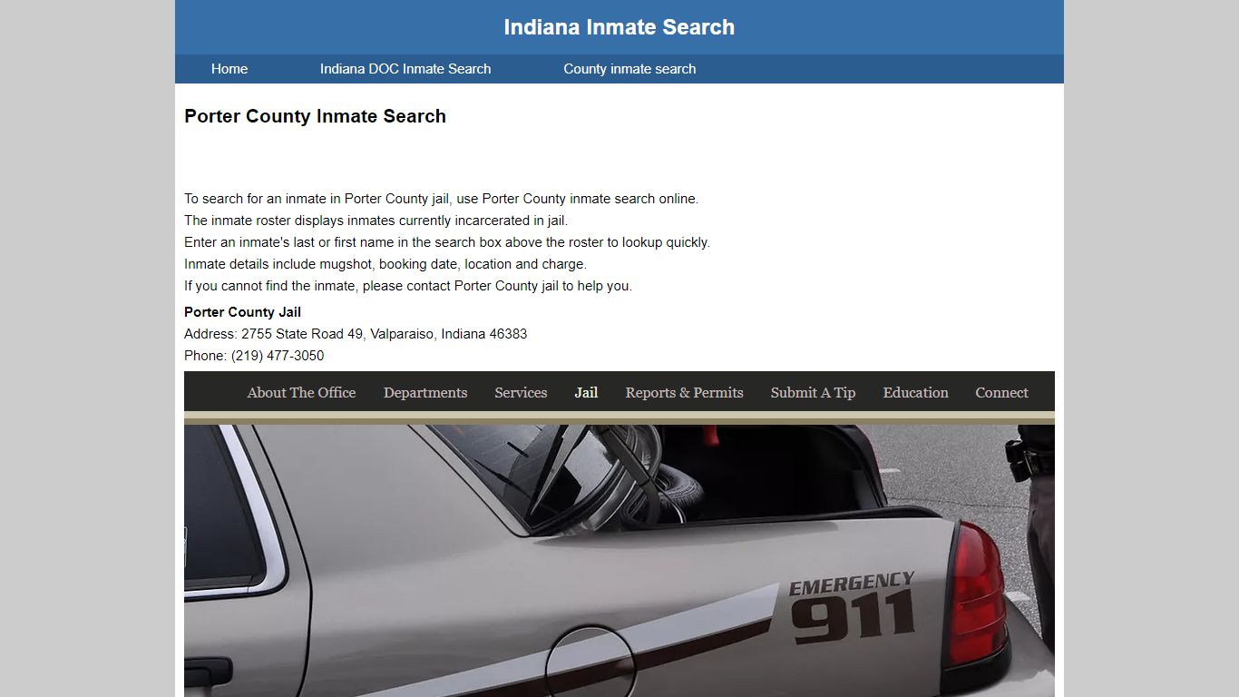 Porter County Jail Inmate Search - Indiana Inmate Search