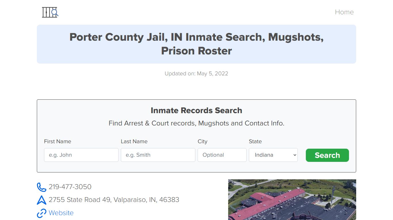 Porter County Jail, IN Inmate Search, Mugshots, Prison ...